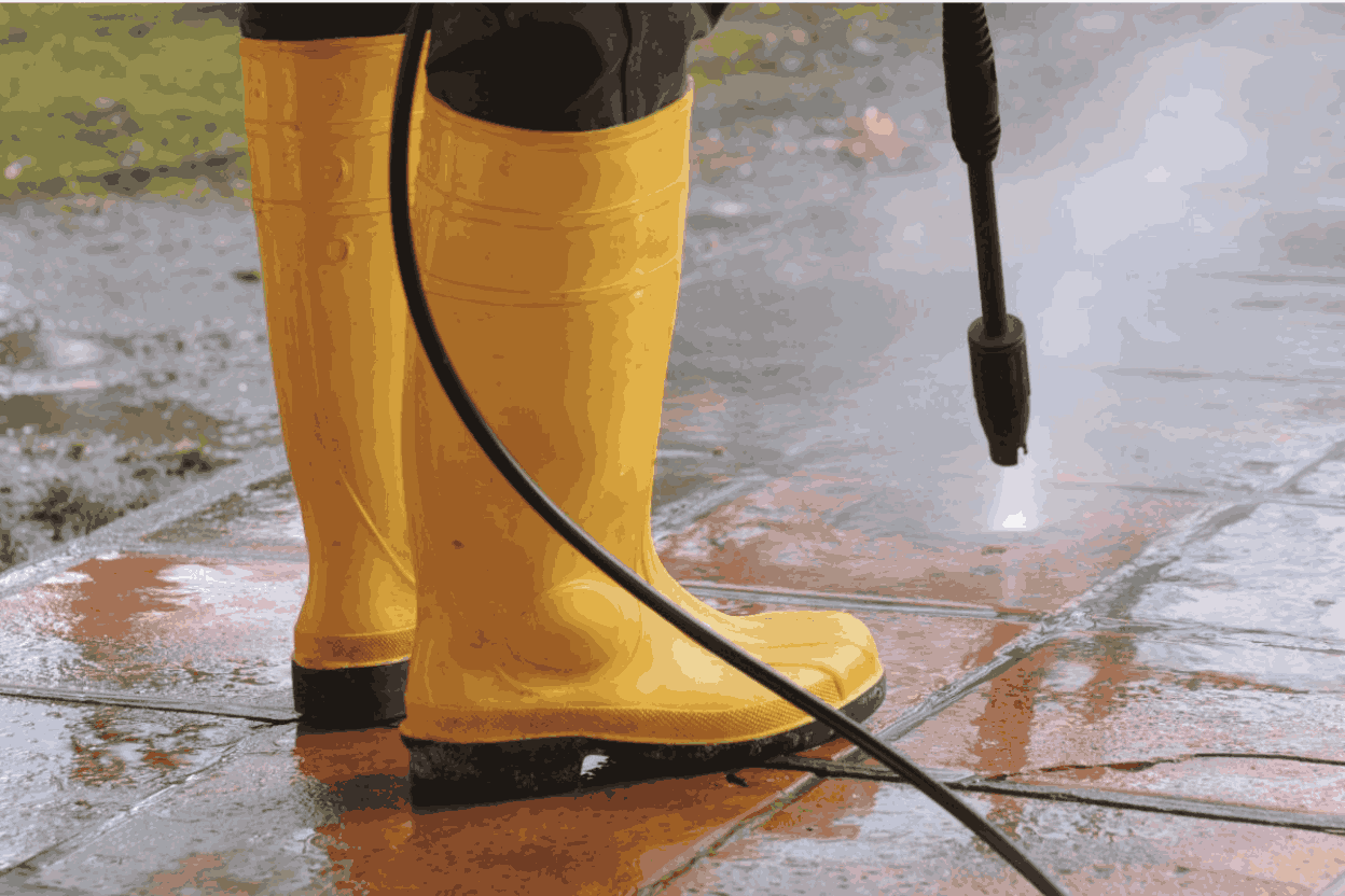 Driveway pressure washing